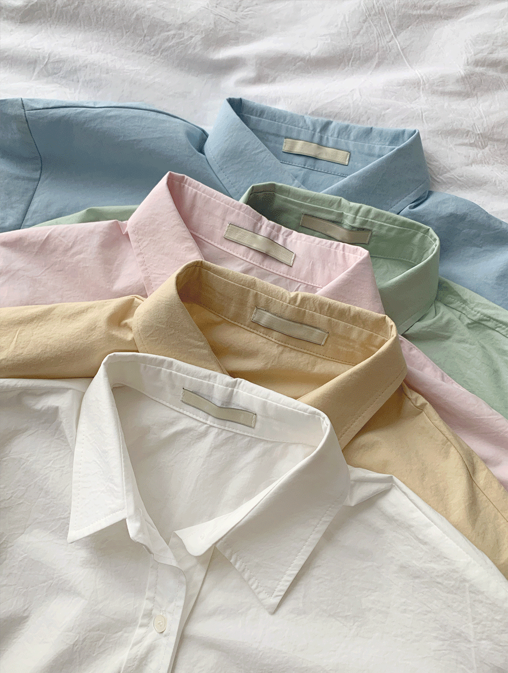Pastel cotton shirt봄/가을/기본셔츠/핑크셔츠/민트색셔츠/벚꽃놀이/출근룩/하객룩